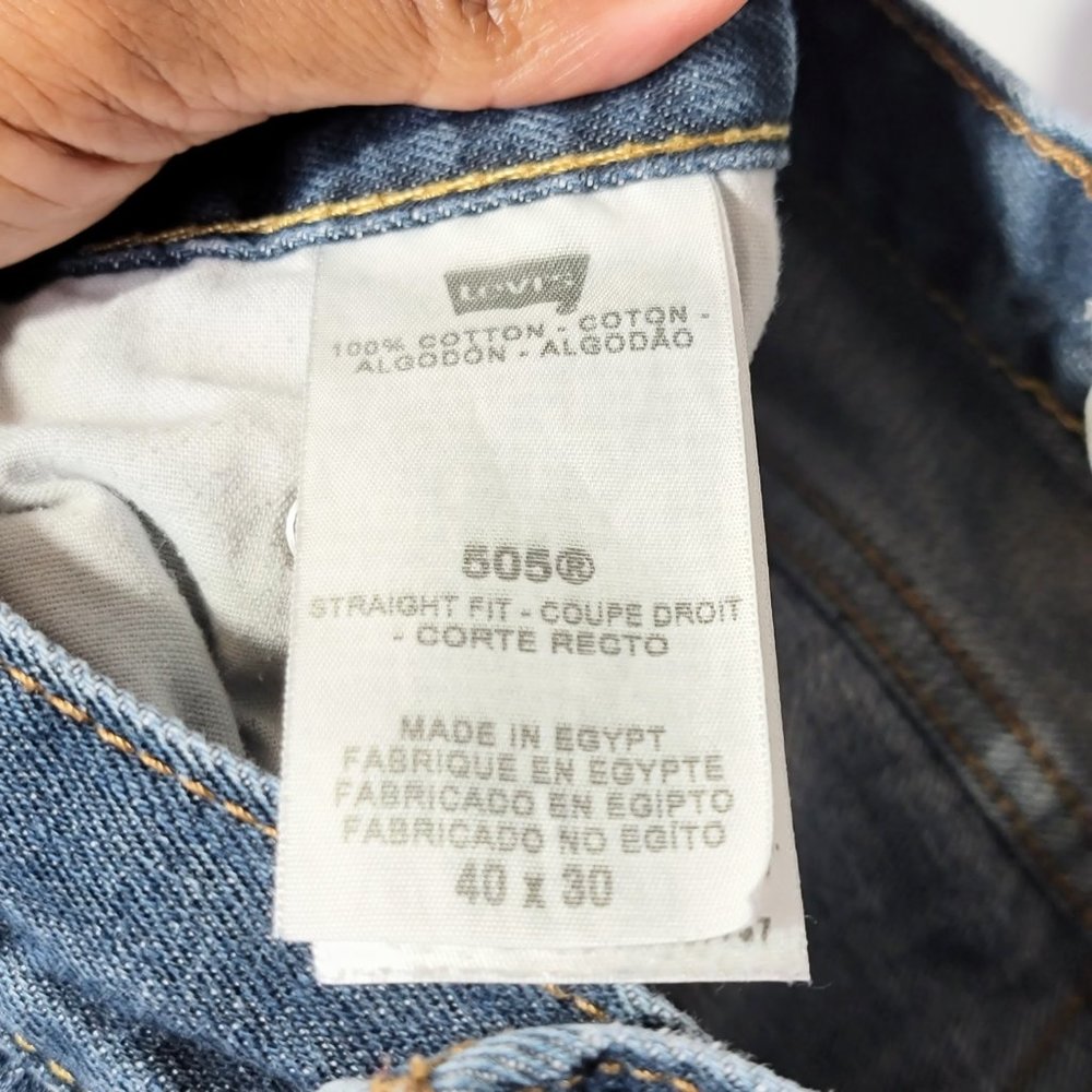 Levi's 505 Men's 2010 Regular Straight Fit Denim Blue Jeans Size 40x30 - Picture 4 of 9